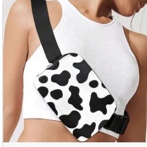 HP (Boutique) Stylish Black and White Cow Print Women's Bag